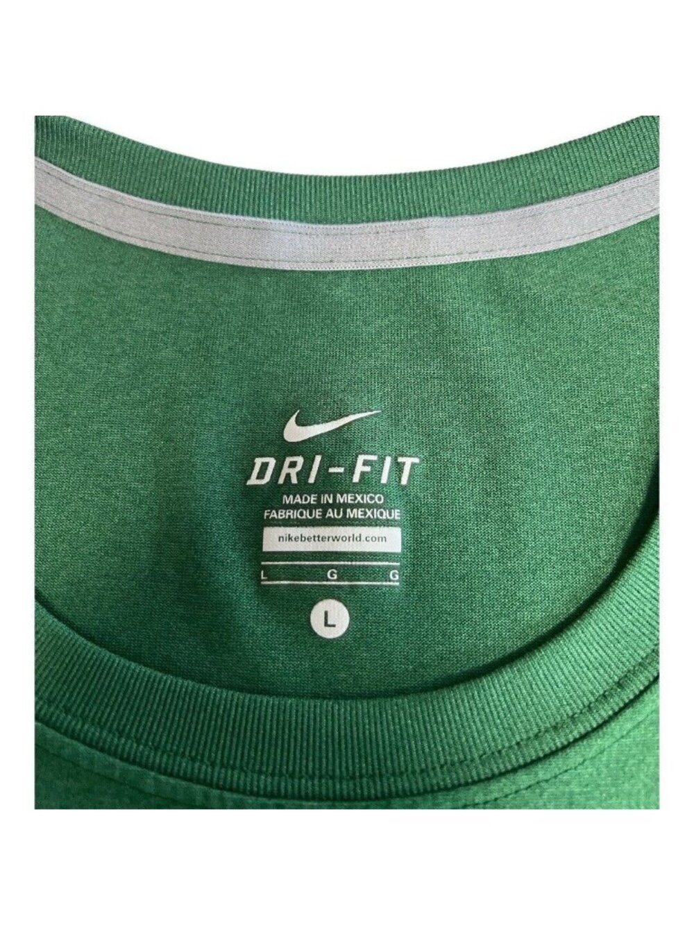 Nike Womens Dri-Fit College Lacrosse Shirt~Size Large~Green White Tee   L12 08 - Picture 8 of 11